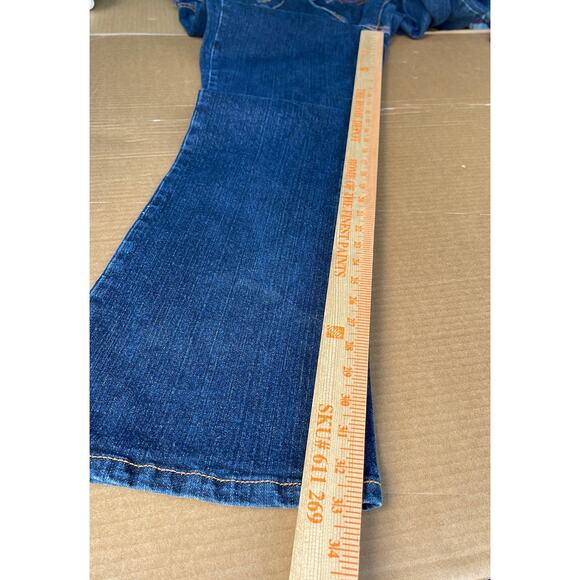 Y2k Grunge streetwear Levis 515 bootcut Jeans sz 12 high rise dark wash - Picture 5 of 12